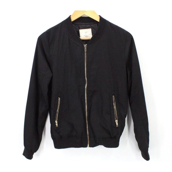 Ivy Main Bomber Jacket Womens Black Full Zip Lightweight Pocket Fronts Small S - Picture 1 of 9
